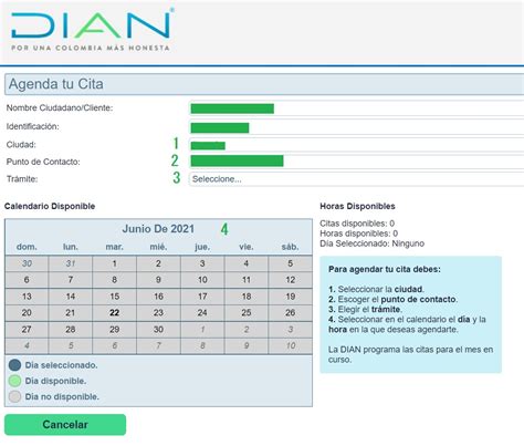 agendamiento de citas con la DIAN 